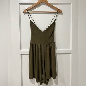 Zara Olive Green Shorts Romper